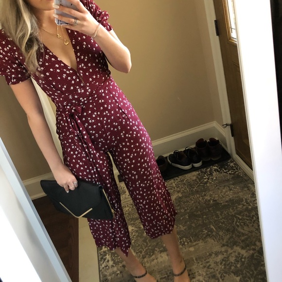 FAITHFULL THE BRAND | Burgundy floral jumpsuit - Picture 2 of 13